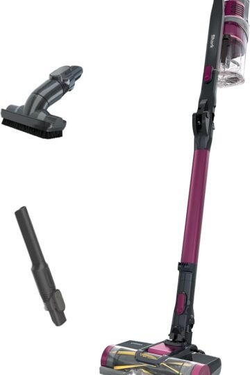 Shark IZ163H Pet Plus Cordless Stick Vacuum with Self-Cleaning Brushroll and HEPA Filter, Lightweight Deep Cleaning Vacuum for Carpet and Hard Floors, Folds for Easy Storage, 40-min Runtime, Raspberry