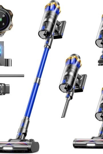 Cordless Vacuum Cleaner, Upgraded 580W 48KPA 65Mins Cordless Stick Vacuum Cleaner with Self-Standing and Touch Screen, Anti-tangle Wireless Vacumm, Vacuum Cleaners for Home/Pet Hair/Carpets/Floors