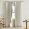 Vision Home Natural Pinch Pleated Full Blackout Curtains Linen Blended Room Darkening Window Curtains 95 inch for Living Room Bedroom Thermal Insulated Pinch Pleat Drapes with Hooks 2 Panel 40″Wx95″L